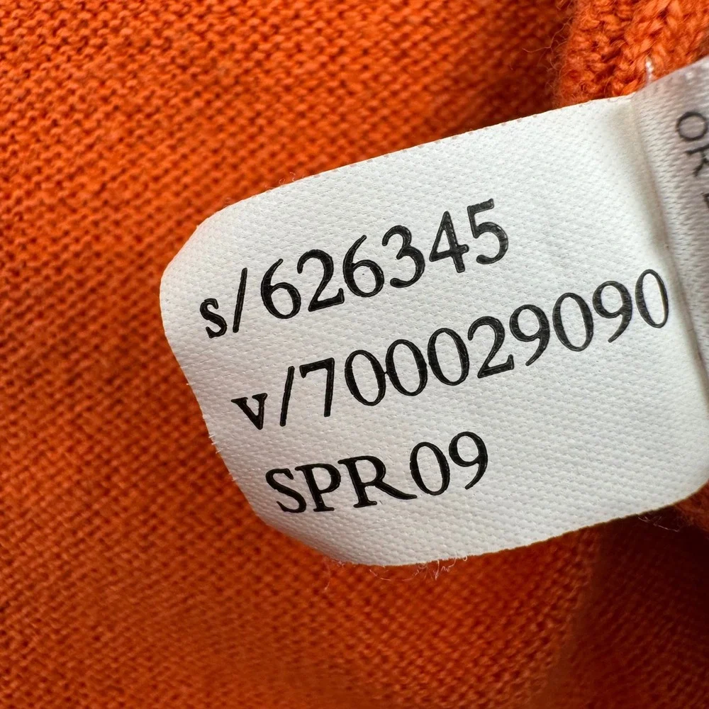 Banana Republic Cashmere Silk Sweater Mens Large Orange Argyle V-Neck 626345